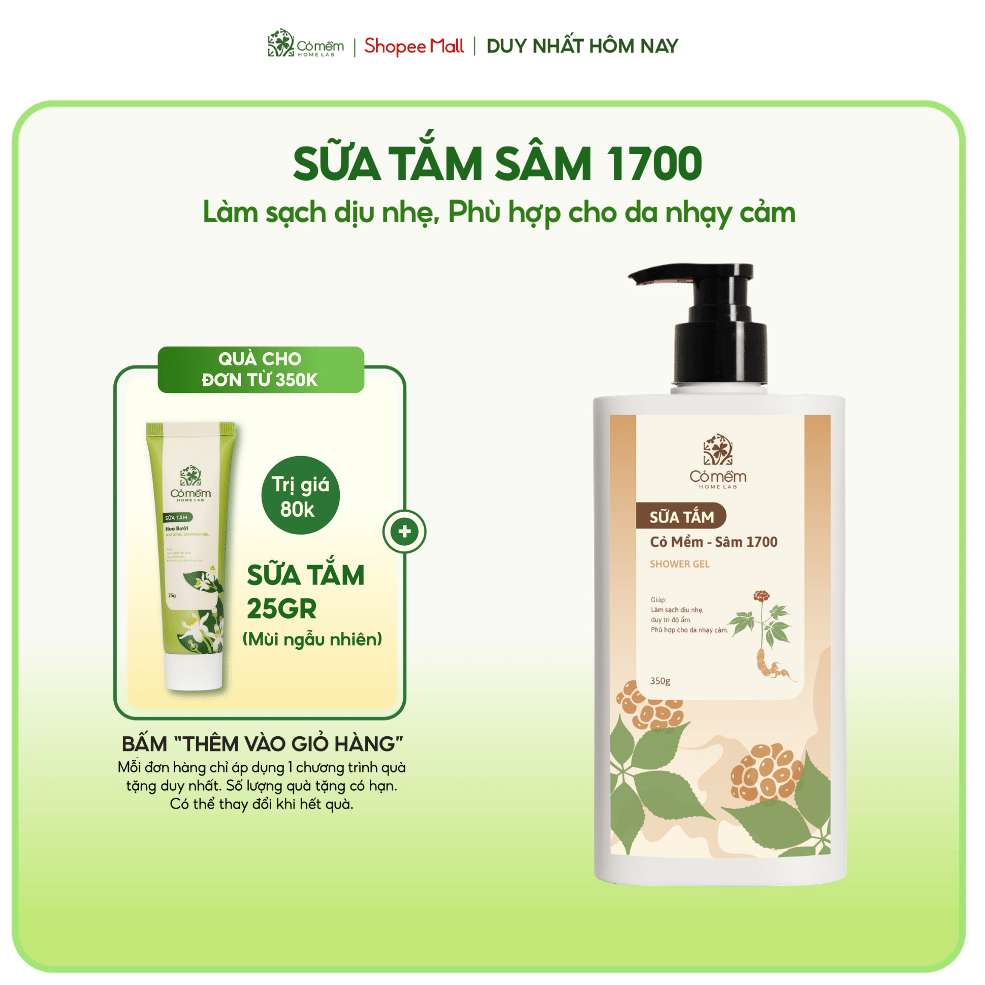 Sữa Tắm Sâm 1700 Làm Sạch Da Duy Trì Độ Ẩm Cỏ Mềm 350g | Shopee Việt Nam