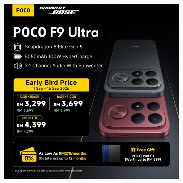 [NEW] POCO F9 Ultra Smartphone | Snapdragon® 8 Elite Gen 5 Mobile Platform,Sound by Bose with subwoofer | Shopee Malaysia
