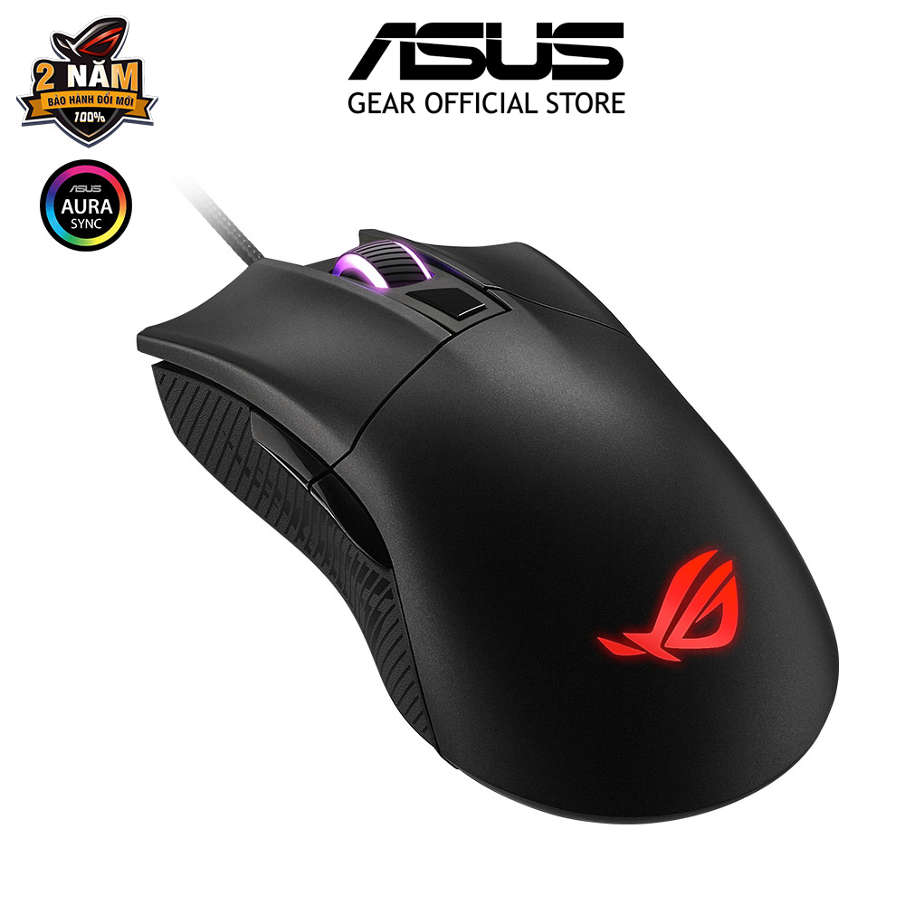 Chuột quang game ASUS ROG GLADIUS II CORE, siêu nhẹ, chuyên tay phải, 6200 dpi, công tắc Omron, Aura Sync | Shopee Việt Nam