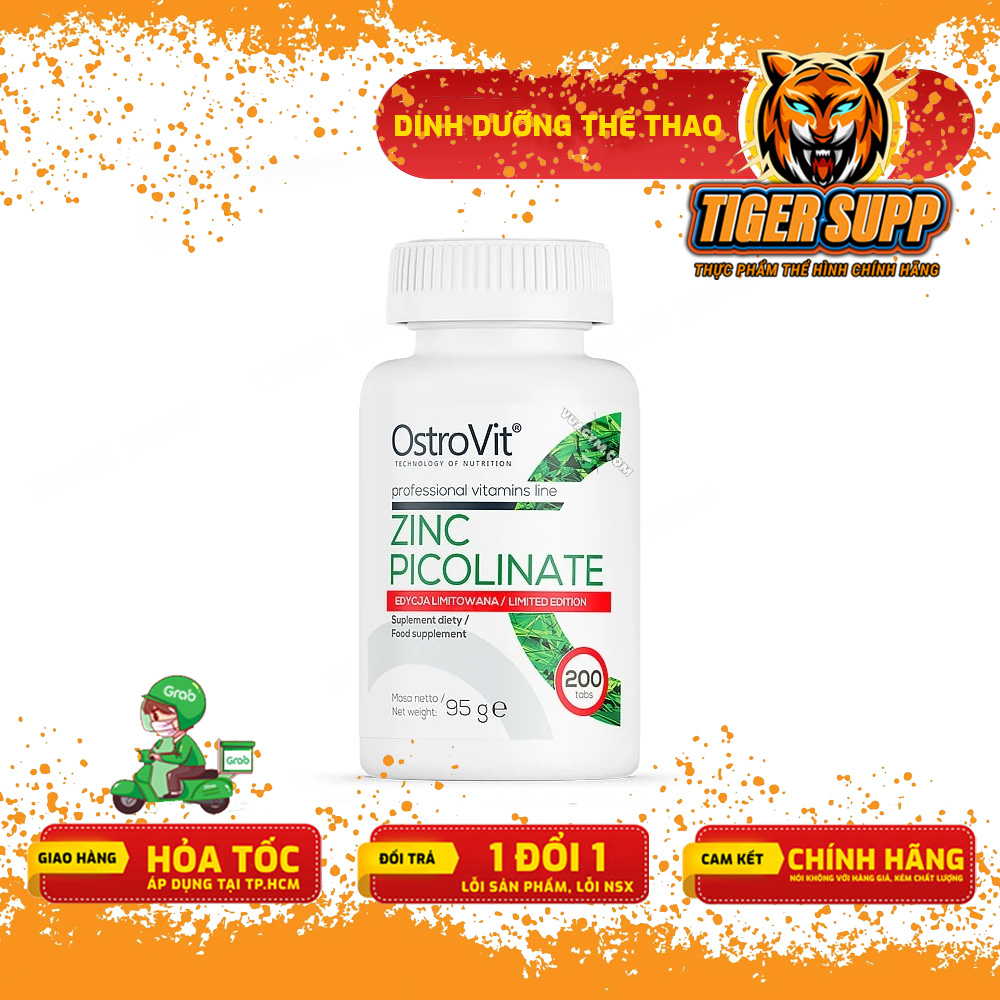 Ostrovit Zinc Picolinate 15 mg Viên uống bổ sung Kẽm hấp thụ cao tăng cường sức khỏe miễn dịch giảm mụn (150/200 Viên)