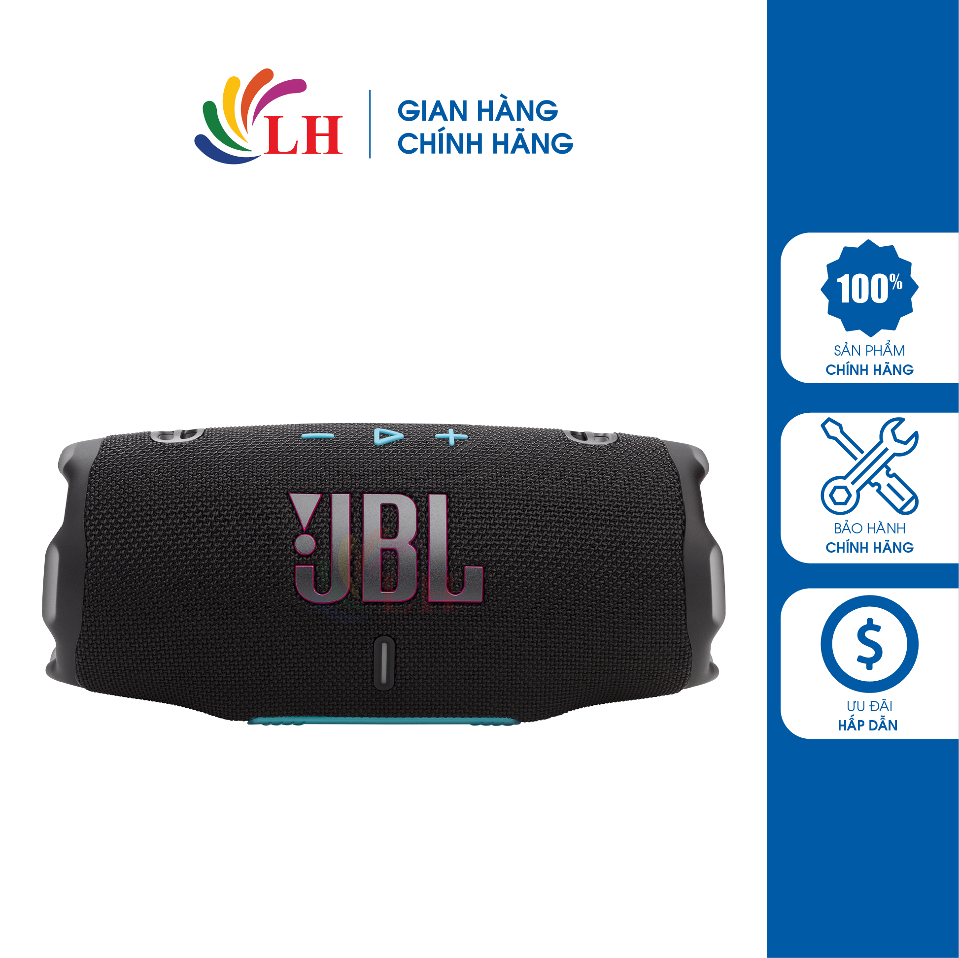 Loa Bluetooth JBL Charge 6 JBLCHARGE6 - Hàng chính hãng - Âm thanh mạnh mẽ với AI Sound Boost công suất mạnh mẽ 30W RMS thời lượng pin lên đến 28 giờ