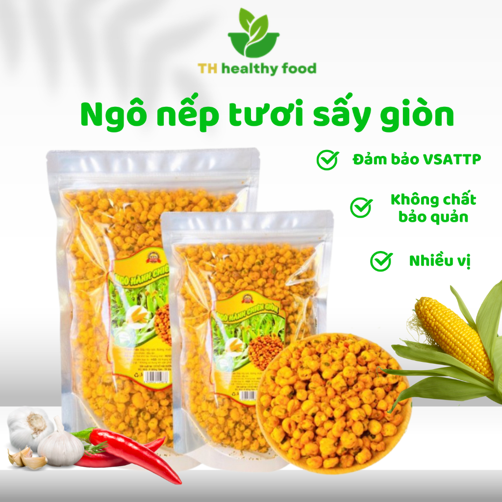 Ngô nếp tươi sấy giòn thơm gói 500gram, Bắp nếp sấy nhiều vị không chất bảo quản | Shopee Việt Nam