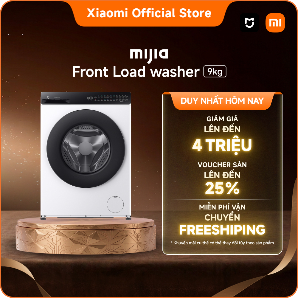 Máy giặt cửa trước Xiaomi Mijia Front Load Washer 9kg | Giặt siêu tốc 15 phút | 99.99% Loại bỏ vì khuẩn | Shopee Việt Nam