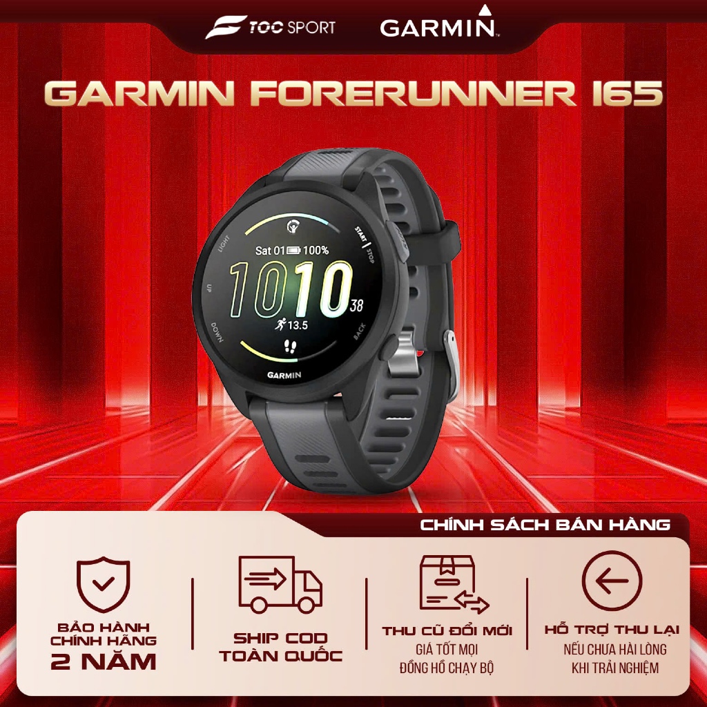 Garmin Forerunner 165 | Đồng hồ thể thao chạy bộ GPS Garmin Forerunner 165 | 43mm | Dây Silicone | Hàng Chính Hãng | Shopee Việt Nam