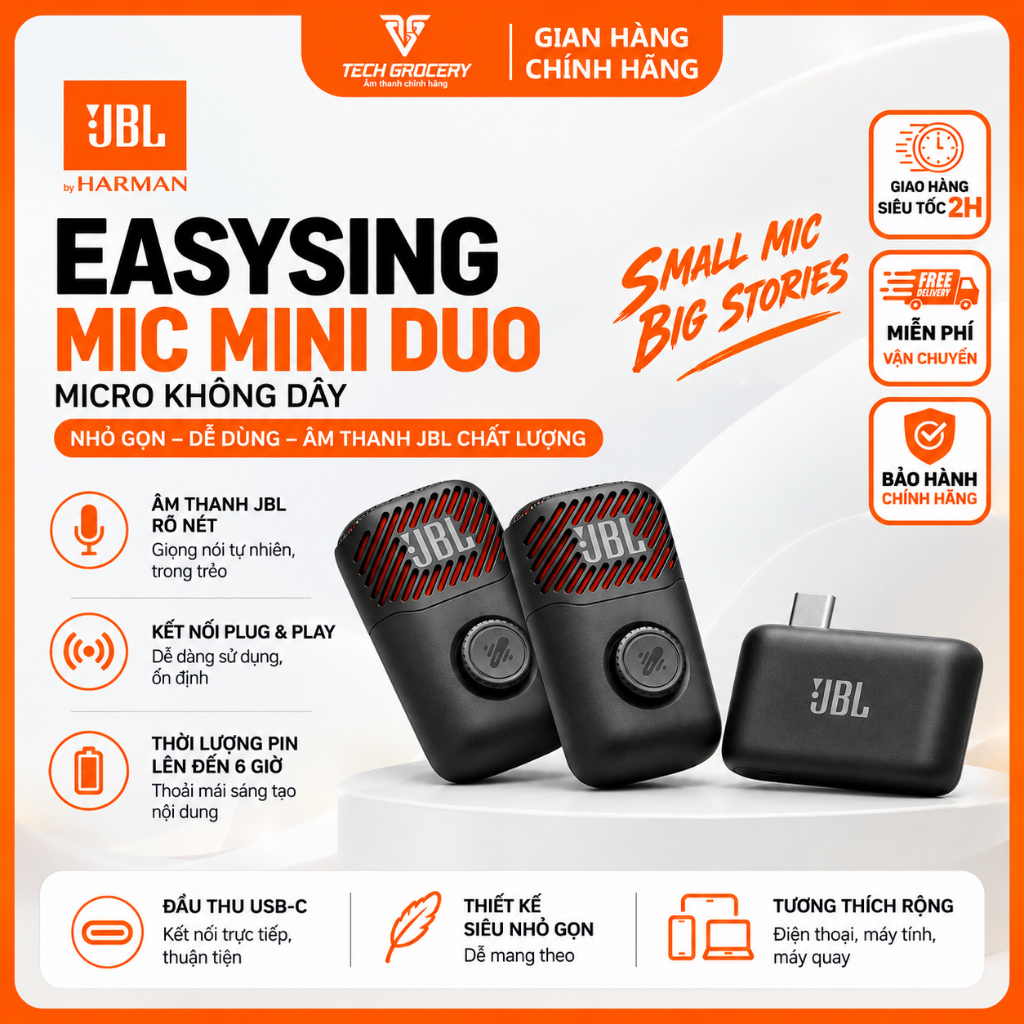 Micro JBL Easysing Mic Mini Duo- Giọng hát rõ nét, âm thanh trong trẻo - Bảo Hành Chính Hãng PGI 12 Tháng | Shopee Việt Nam