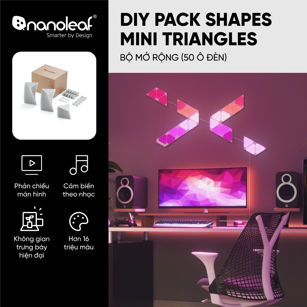 DIY Pack Nanoleaf Shapes Mini Triangle - 50 ô đèn (Bộ Mở Rộng) | Shopee Việt Nam