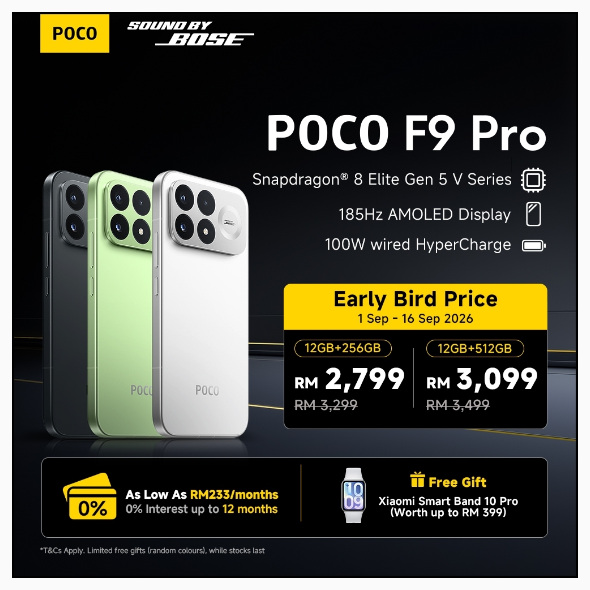 [NEW] POCO F9 Pro Smartphone | Snapdragon® 8 Elite Gen 5 V Series, Sound by Bose Tuning,200MP Camera with OIS | Shopee Malaysia