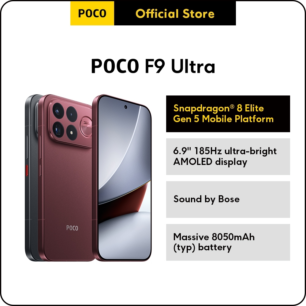 [NEW] POCO F9 Ultra Smartphone | Snapdragon® 8 Elite Gen 5 Mobile Platform,Sound by Bose with subwoofer | Shopee Malaysia