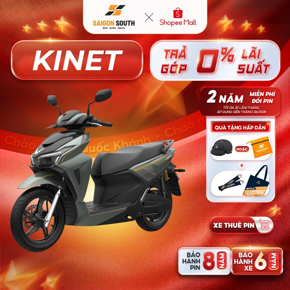 [NHẬN HCM] Xe Máy Điện VinFast Kinet - Thuê 2 Pin - Góp 0% - Đổi Pin - Khóa Smart Key | Shopee Việt Nam