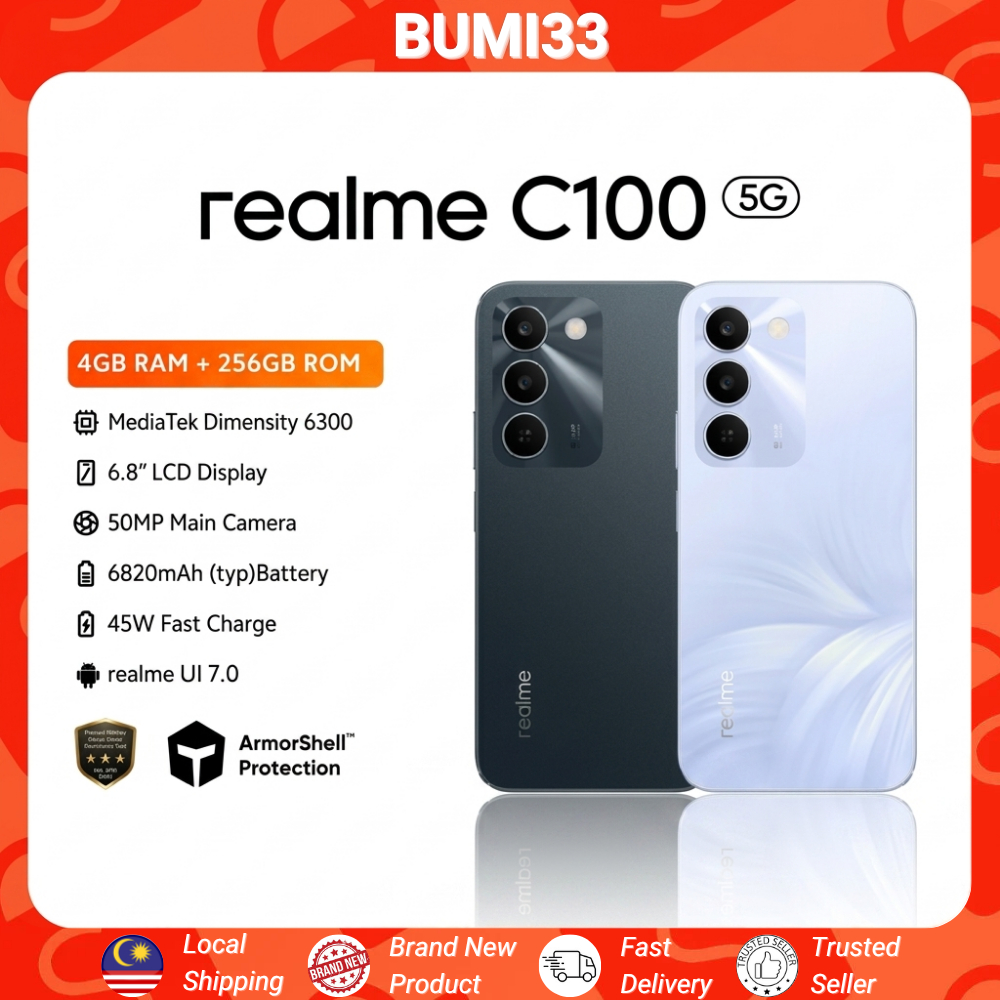 [NEW] REALME C100 Series | C100 5G / C100i / C100X (4GB/6GB+128GB/256GB) | Shopee Malaysia