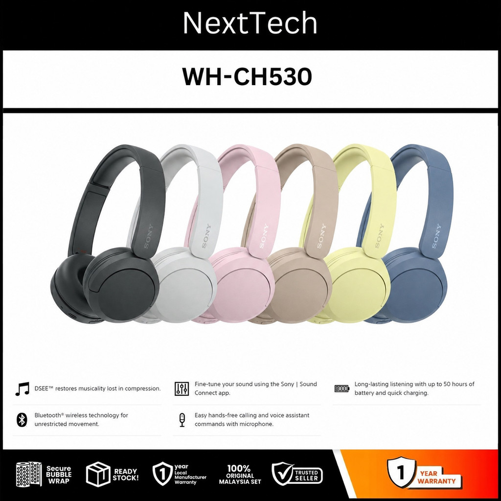 Sony WH-CH530 | WH-CH520 Wireless Headphones Warranty by Sony Malaysia | Shopee Malaysia