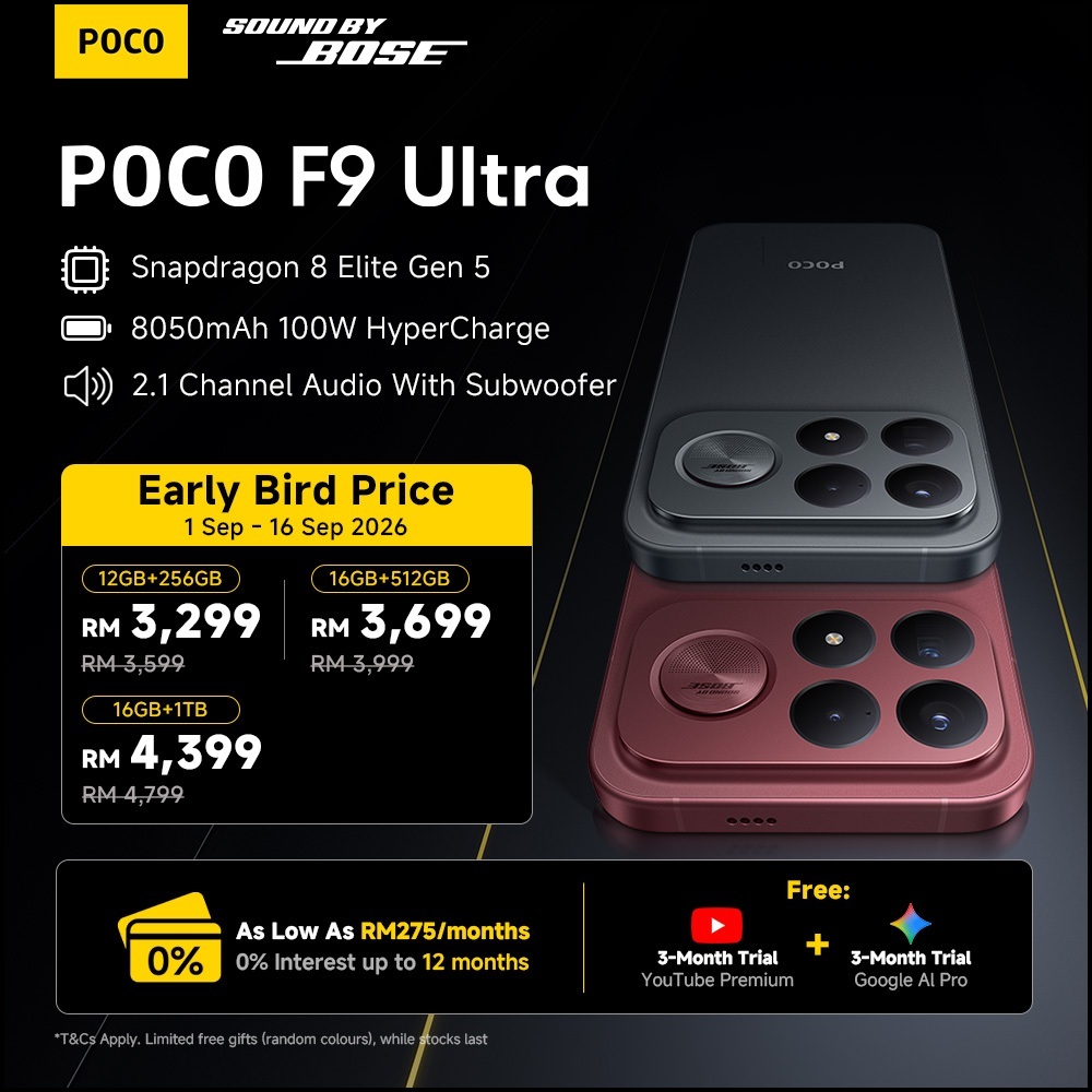 [NEW] POCO F9 Ultra Smartphone | Snapdragon® 8 Elite Gen 5 Mobile Platform,Sound by Bose with subwoofer | Shopee Malaysia