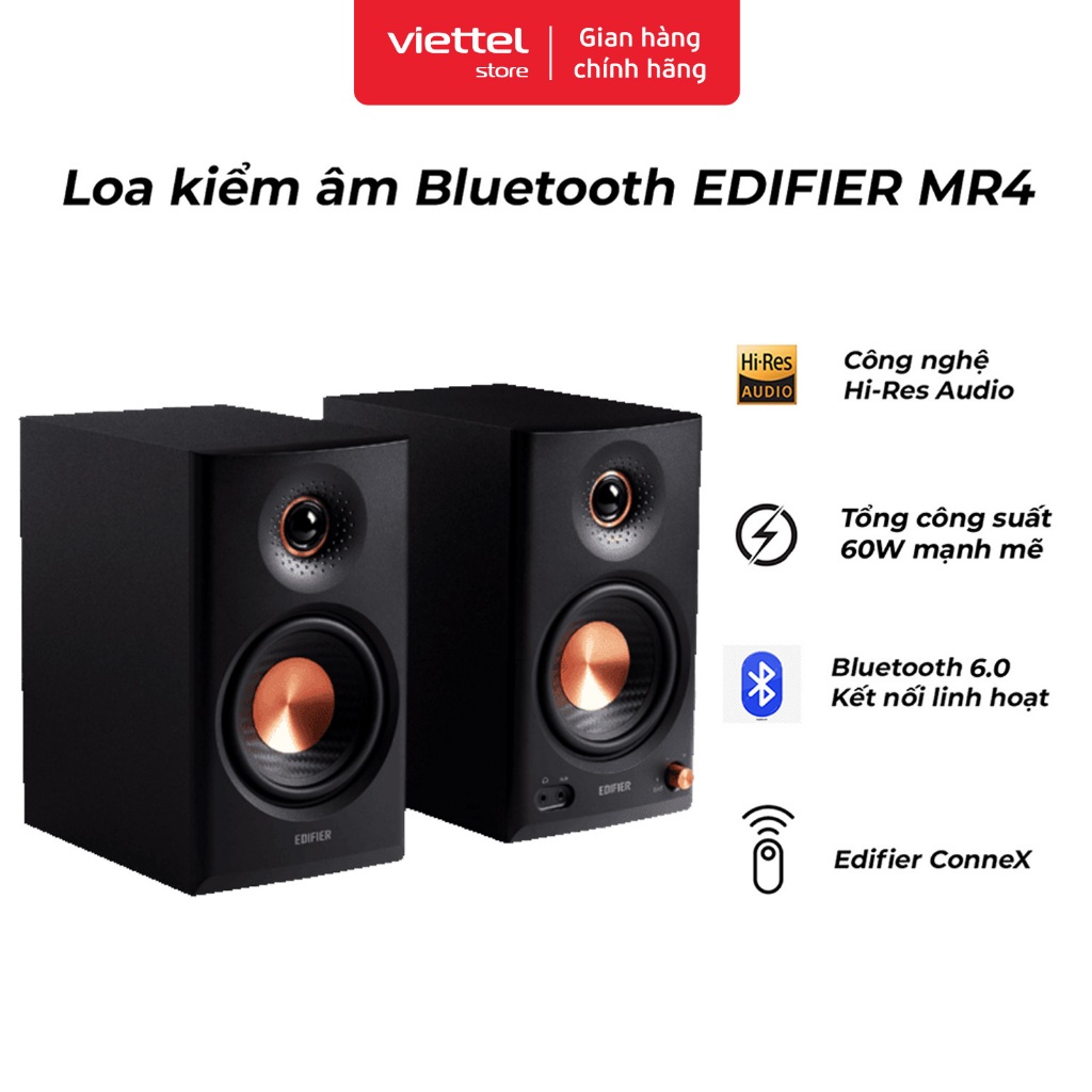 Loa Kiểm Âm Edifier MR4 MKII | Cấu Trúc Bi-amp 80W | Đáp Tuyến 50Hz-40kHz | Bluetooth 6.0 | LDAC | Shopee Việt Nam