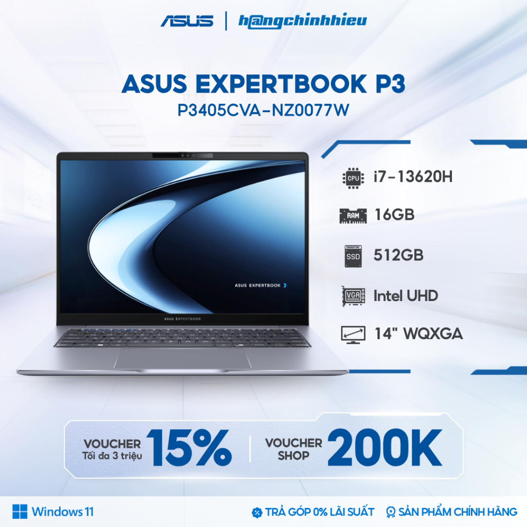 Laptop ASUS ExpertBook P3 P3405CVA-NZ0077W i7-13620H | 16GB | 512GB | 14' WQXGA 100% sRGB 144Hz | Shopee Việt Nam