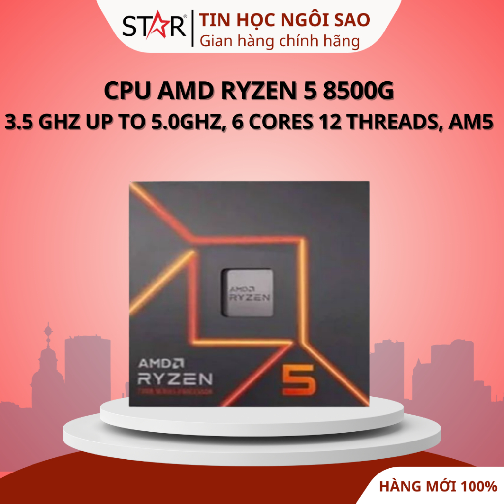 CPU AMD Ryzen 5 8500G | 3.5 GHz up to 5.0GHz, 6 Cores 12 Threads, AM5 - Bảo hành 36 tháng | Shopee Việt Nam