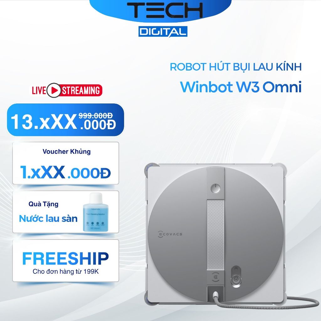 Robot Lau Kính Ecovacs Winbot W3 | Winbot W2S Omni - Trạm Đa Năng - Chống Rơi An Toàn | Shopee Việt Nam