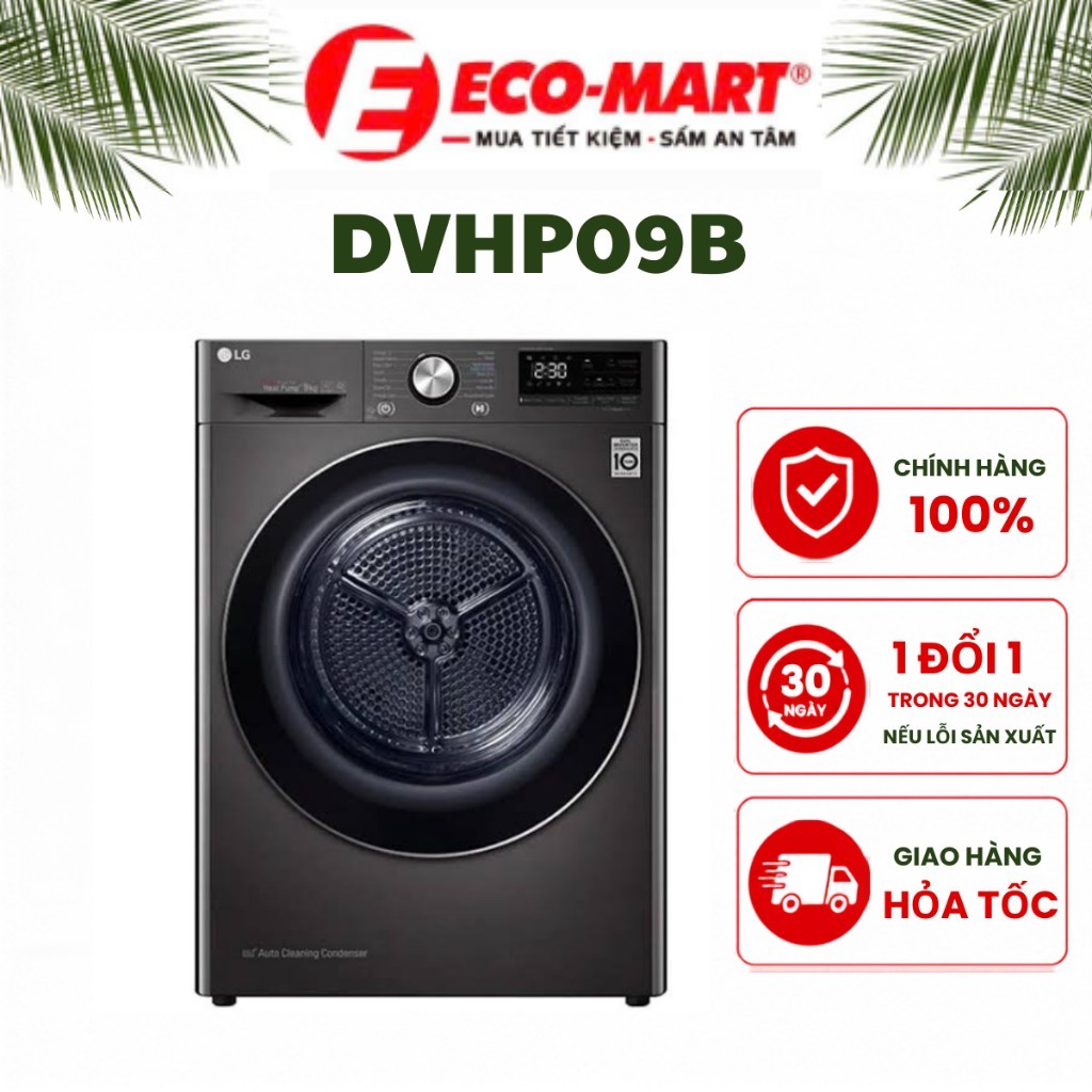 Máy sấy bơm nhiệt LG 9 Kg DVHP09B / DVHP09W 2 màu đen, trắng | Shopee Việt Nam