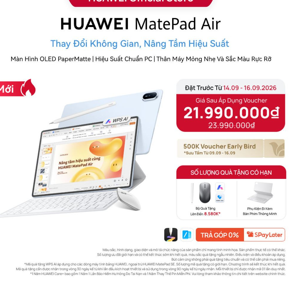 Máy Tính Bảng HUAWEI MatePad Air | Màn Hình OLED PaperMatte | Hiệu Suất Chuẩn PC | Thân Máy Mỏng Nhẹ Và Đa Dạng Màu Sắc | Shopee Việt Nam