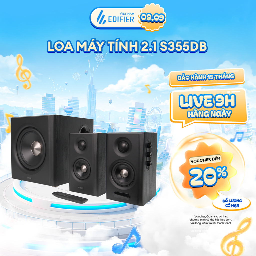 Loa Máy Tính 2.1 EDIFIER S355DB | Công xuất 150W | Hi-Res Audio | Bluetooth V6.0 | Bảo Hành 15 Tháng | Shopee Việt Nam