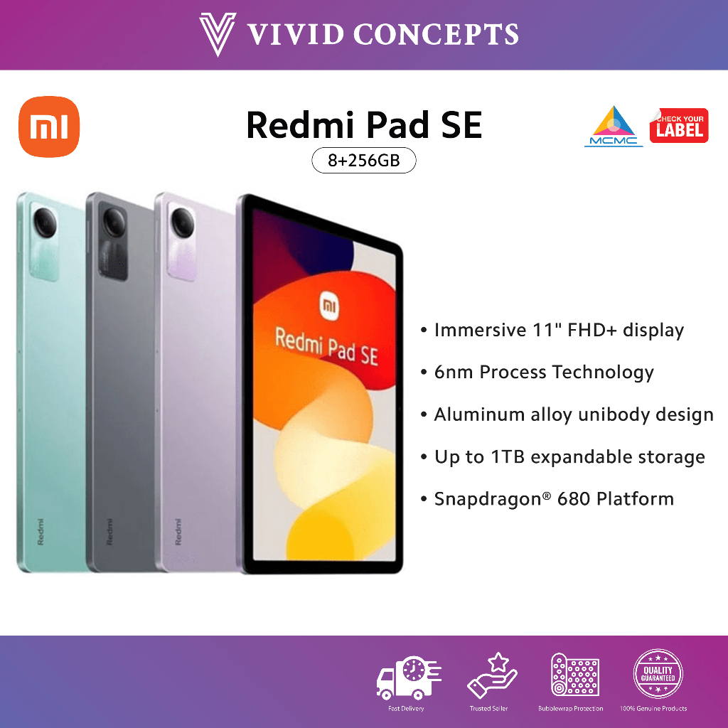 [Malaysia Set] Xiaomi Redmi Pad SE (8GB+256GB) WiFi Version | Shopee Malaysia