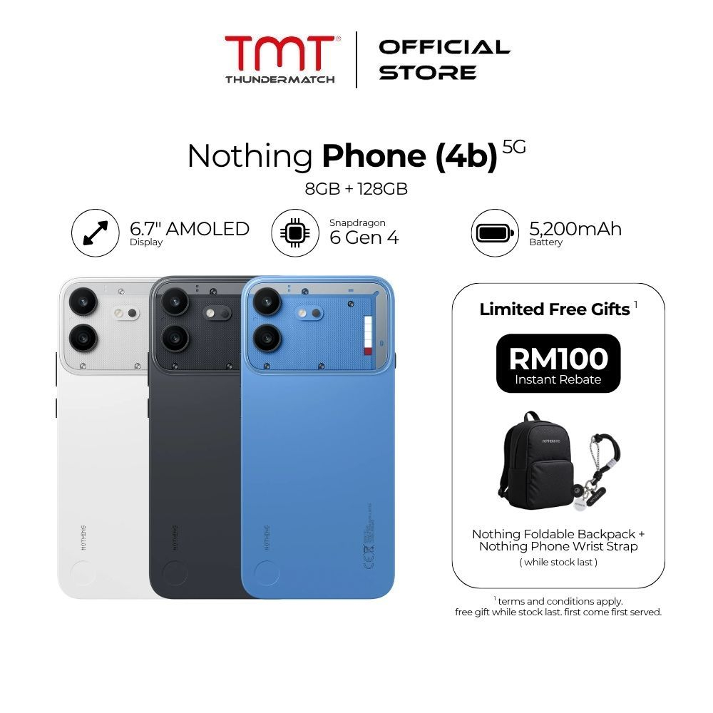 Nothing Phone (4b) 5G Smartphone (8GB RAM + 128GB ROM) | Shopee Malaysia