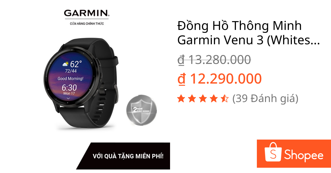 Đồng Hồ Thông Minh Garmin Venu 3 (Whitestone/Black) - Hàng Chính Hãng | Shopee Việt Nam