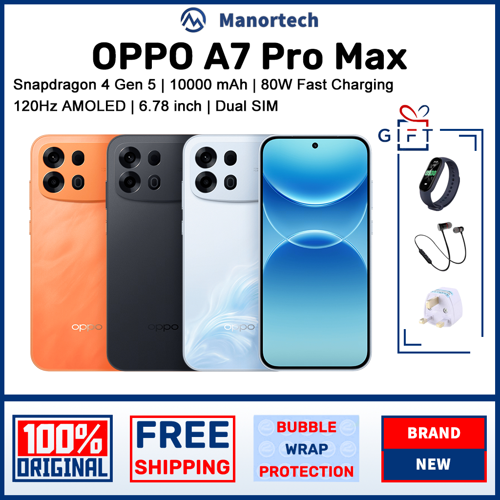 OPPO A7 Pro Max | Snapdragon 4 Gen 5 | 10000 mAh Large Battery | 6.78 inch 120Hz AMOLED | Dual SIM