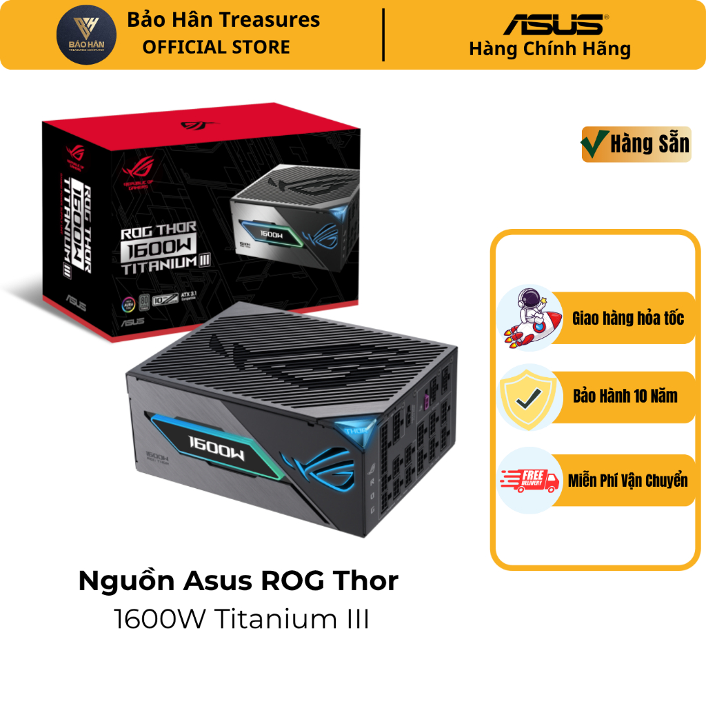 Nguồn ASUS ROG THOR 1600W Titanium III - 1600W ( Màu Đen/80 Plus Titanium / Full Modular) - Hàng Chính Hãng | Shopee Việt Nam