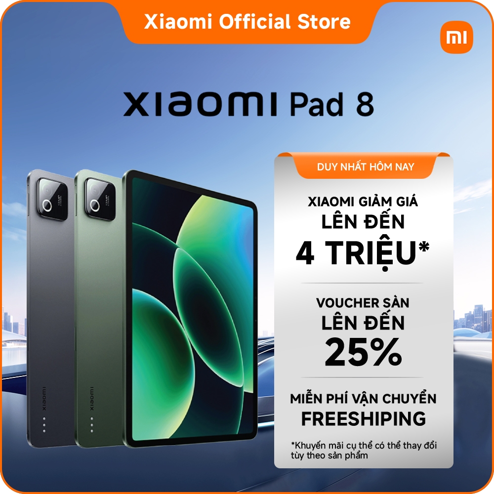 Máy tính bảng Xiaomi Pad 8 (8+128GB|8+256GB)| Pin 9200mAh (typ)| Màn hình 3.2K 144Hz| Vi xử lý Snapdragon 8s Gen 4 | Shopee Việt Nam