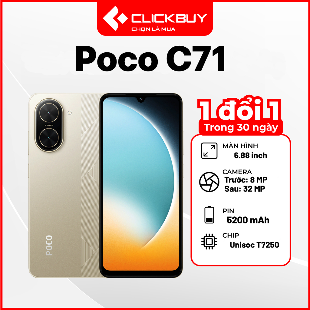 Điện thoại Xiaomi Poco C71 4GB 128GB chính hãng | Shopee Việt Nam
