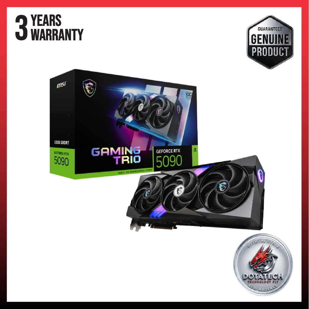 MSI GeForce RTX 5090 GAMING TRIO OC 32GB GDDR7 GPU 28Gbps 512bit PCIe5.0 DX12 NVIDIA DLSS 4 TRI FROZR 4 Thermal Design | Shopee Malaysia