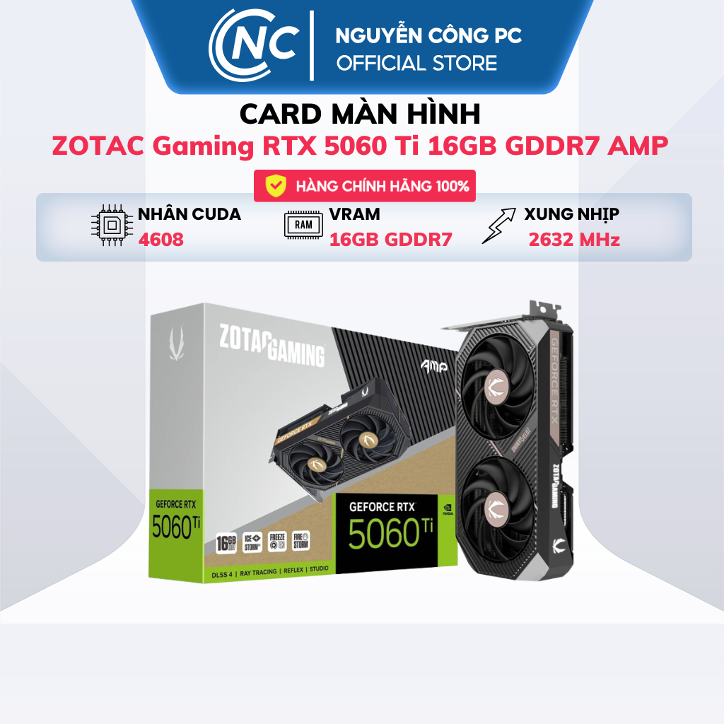 Card màn hình Zotac Gaming RTX 5060 Ti 16Gb Twin Edge/ AMP - NEW - BH 36 tháng | Shopee Việt Nam