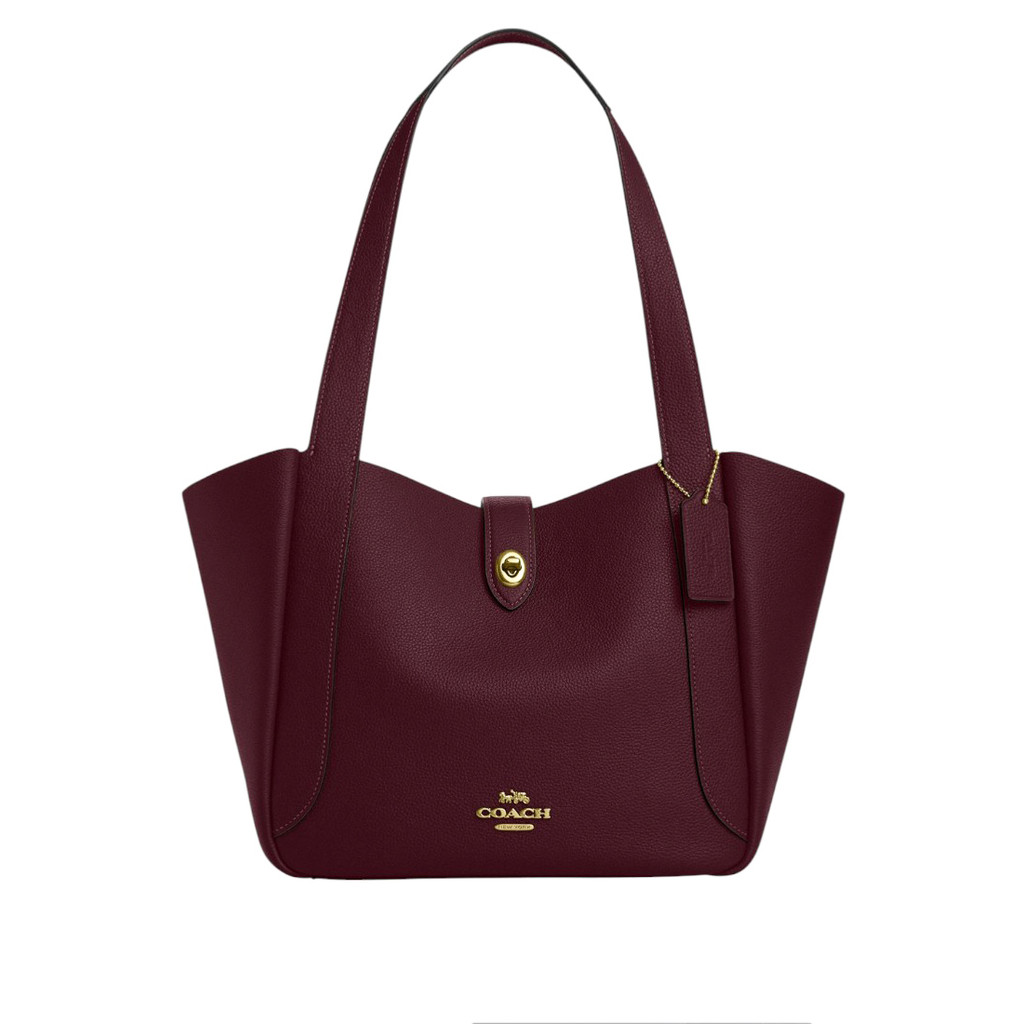 Coach Hadley Turnlock Tote Bag - Dark Wine | Shopee Malaysia