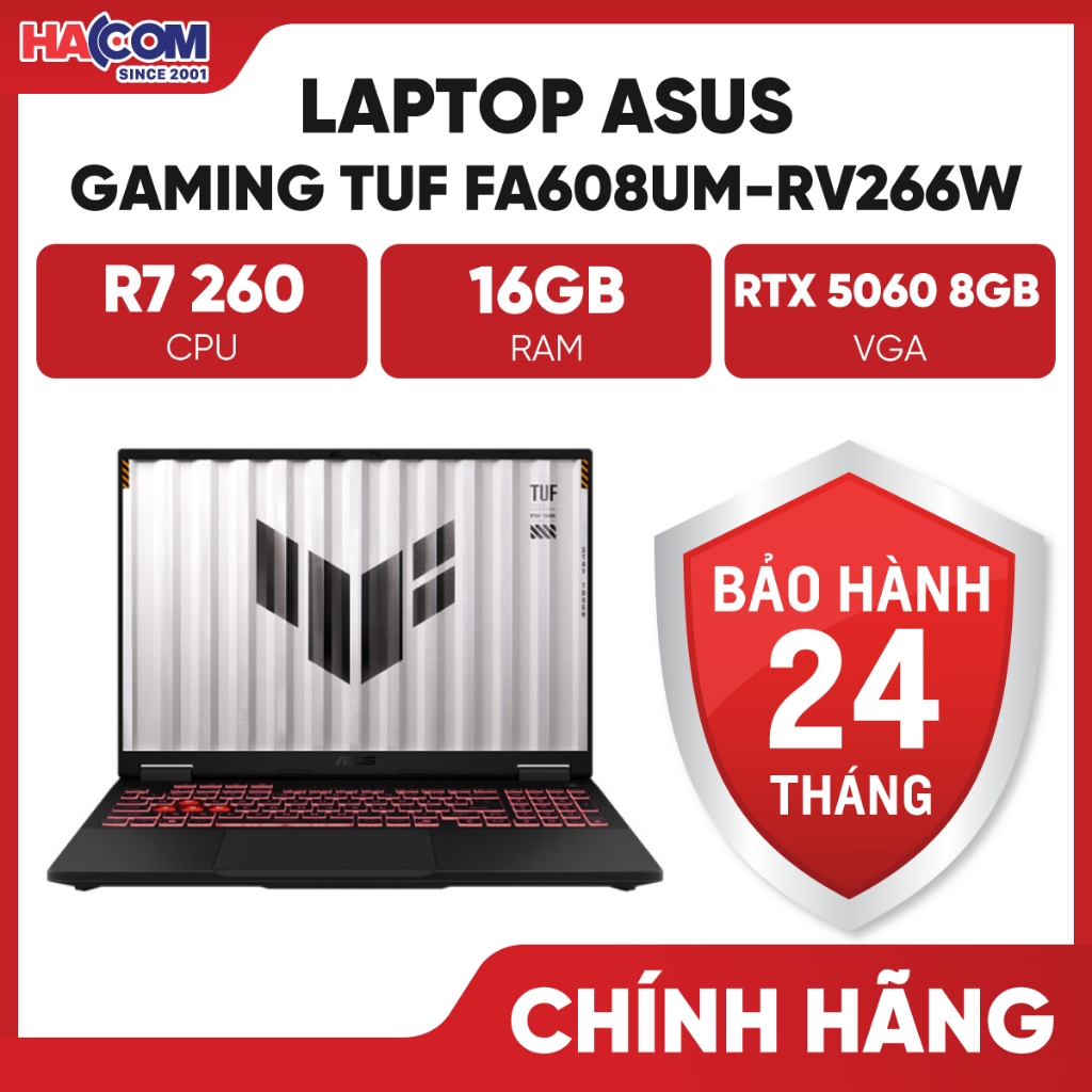 Laptop Asus TUF Gaming A16 FA608UM-RV266W (Ryzen 7 260/GeForce RTX™ 5060/16GB/512GB/16 FHD 165Hz/Win11) - Bảo hành 24T | Shopee Việt Nam