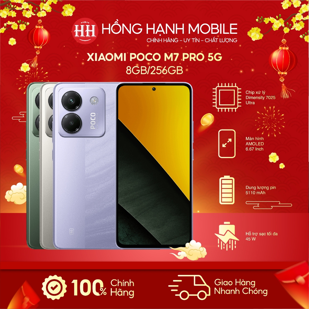 Điện Thoại Xiaomi POCO M7 Pro 5G 8GB/256GB - Hàng Chính Hãng | Shopee Việt Nam