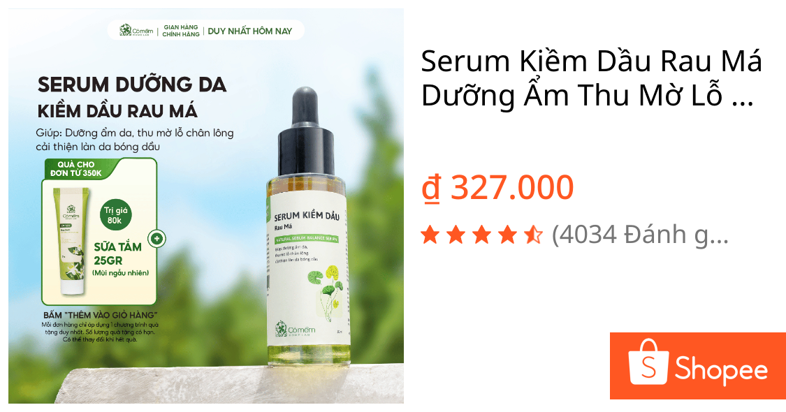 Serum Kiềm Dầu Rau Má Dưỡng Ẩm Thu Mờ Lỗ Chân Lông Cải Thiện Dầu Nhờn Cỏ Mềm 30ml | Shopee Việt Nam