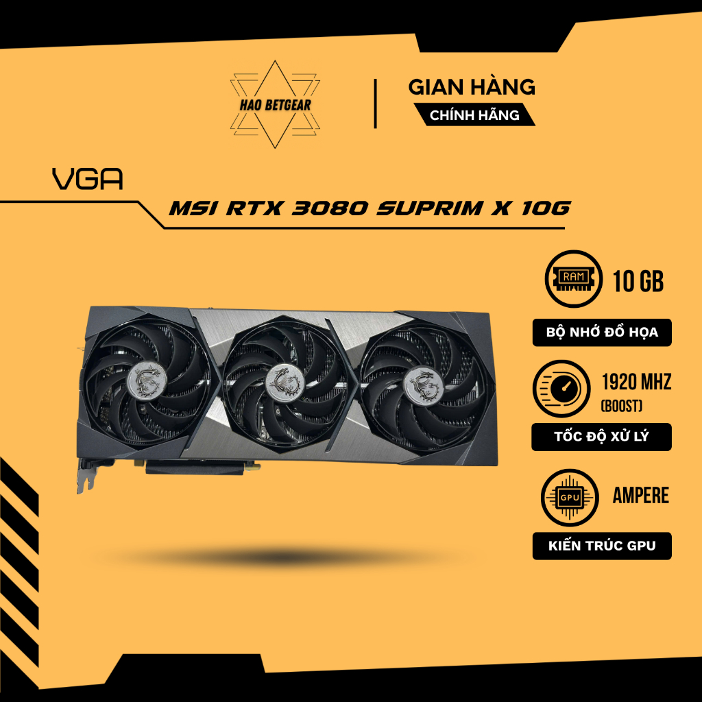 VGA Card màn hình MSI RTX 3080 SUPRIM X 10G - Đẳng cấp Flagship, hiệu năng đỉnh cao, 3 Fan tản nhiệt siêu mát | Shopee Việt Nam