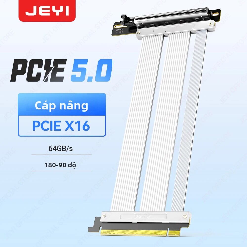 Cáp Nâng Cấp JEYI PCIe 5.0 X16 90 Độ ° Bộ Mở Rộng GPU Cho RTX 5090/4090 RX 7900 XTX - 15cm/18cm/20cm/30cm Dành Cho Giàn Đào WRX80/TRX40
