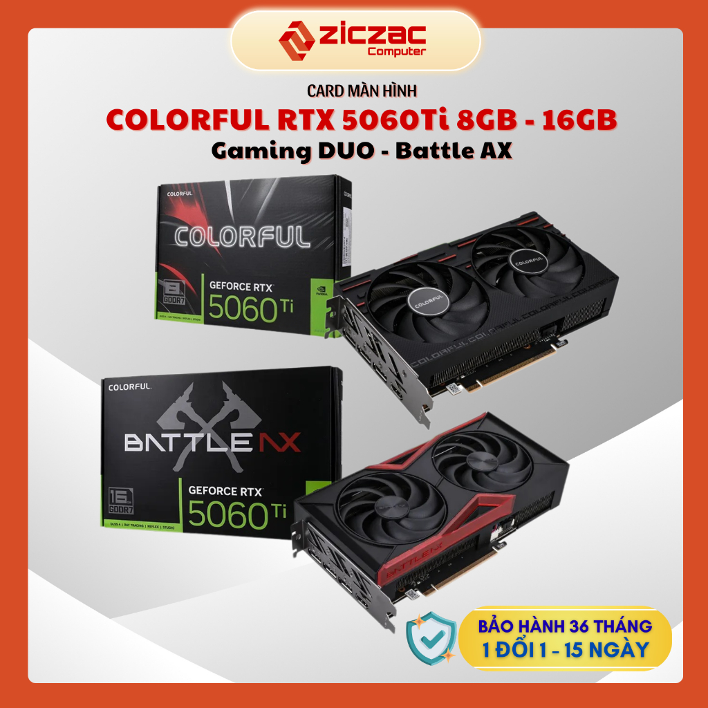 VGA Colorful RTX 5060 Ti Gaming - Battle AX (NB EX/DUO) 8GB 16GB GDDR7 - Genuine