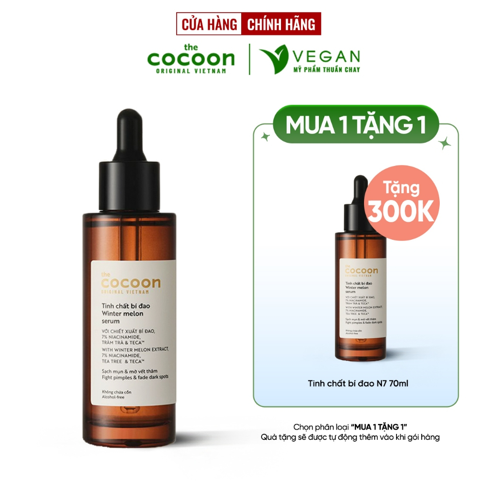 Tinh chất bí đao cocoon 70ml n7 với 7% Niacinamide serum Winter melon