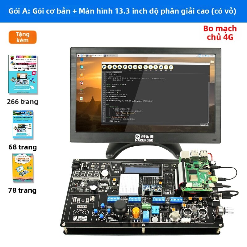 YOUCHUANGXIANG | Bảng Phát Triển Lập Trình Python Scratch Raspberry Pi 4