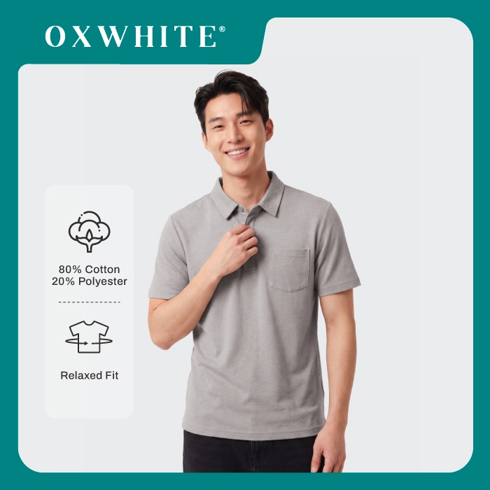 Oxwhite Men Short Sleeve Polo Pocket Tee | Shopee Malaysia