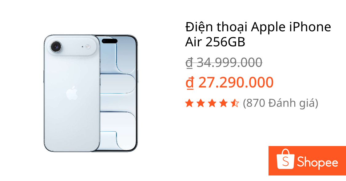 Điện thoại Apple iPhone Air 256GB | Shopee Việt Nam