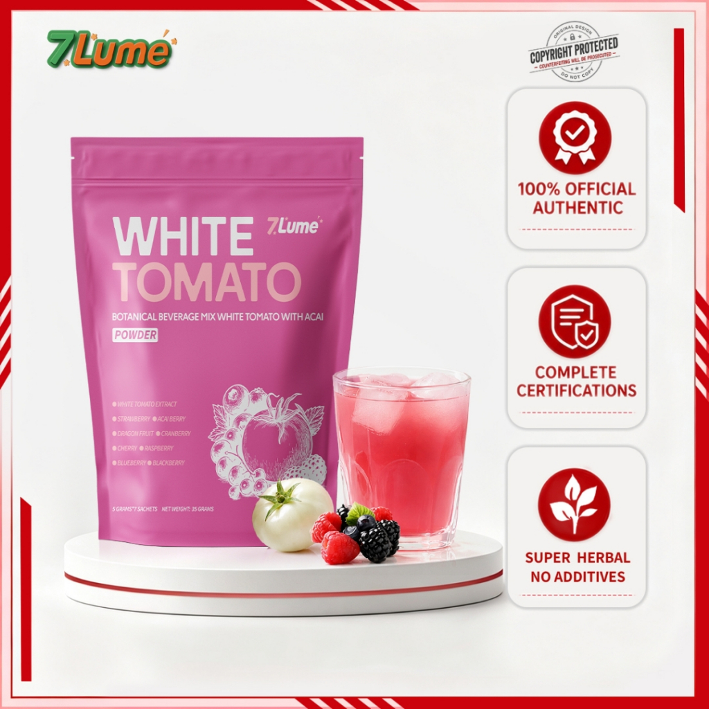 【HALAL】7Lume White Tomato Whitening Beauty Drink 5600mg White Tomato Extract per Pack with Glutathione Collagen & Vitamin C 9-in-1 Berry Blend Skin Brightening Support | Shopee Malaysia