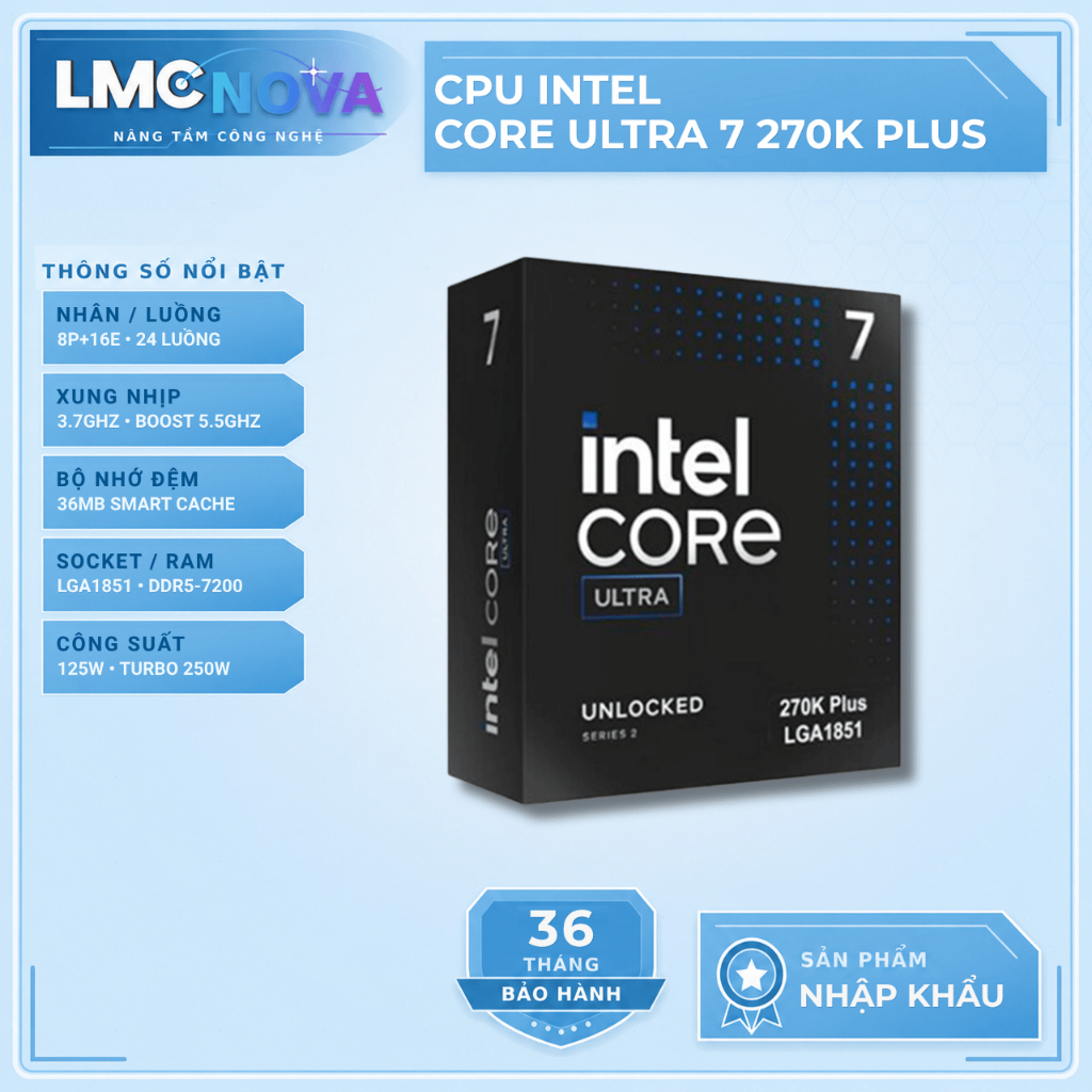 [ Full VAT ] CPU Intel Core Ultra 7 270K Plus BOX | Shopee Việt Nam