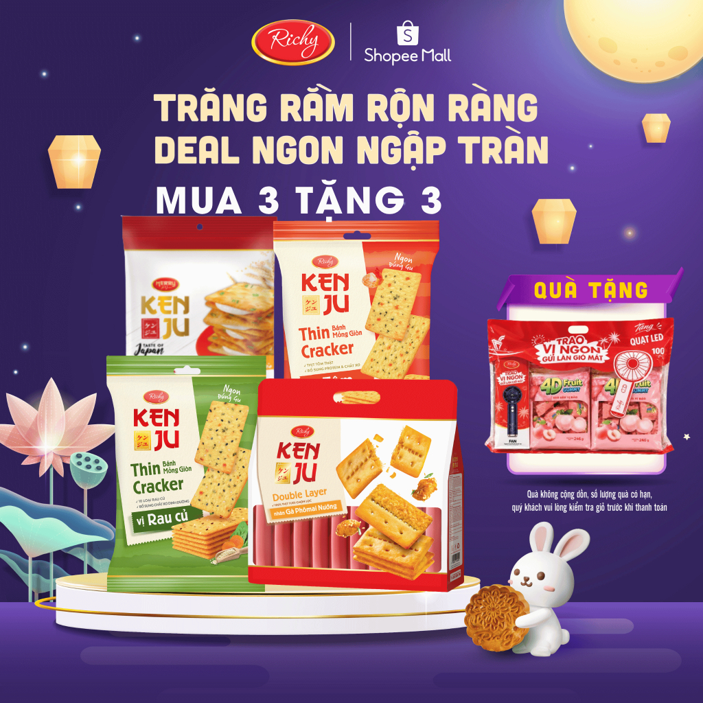 [TẶNG QUÀ ĐƠN TỪ 135K] Combo bánh quy Kenju nhiều vị, Kenju rau củ/ vị tôm,kem dẻo hành, chà bông BACK TO SCHOOL | Shopee Việt Nam
