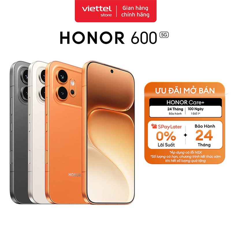 Điện Thoại HONOR 600 5G 8GB + 256GB | Chip Snapdragon 7 Gen 4 | AI Camera 200MP | Pin Lớn 7000mAh | Shopee Việt Nam