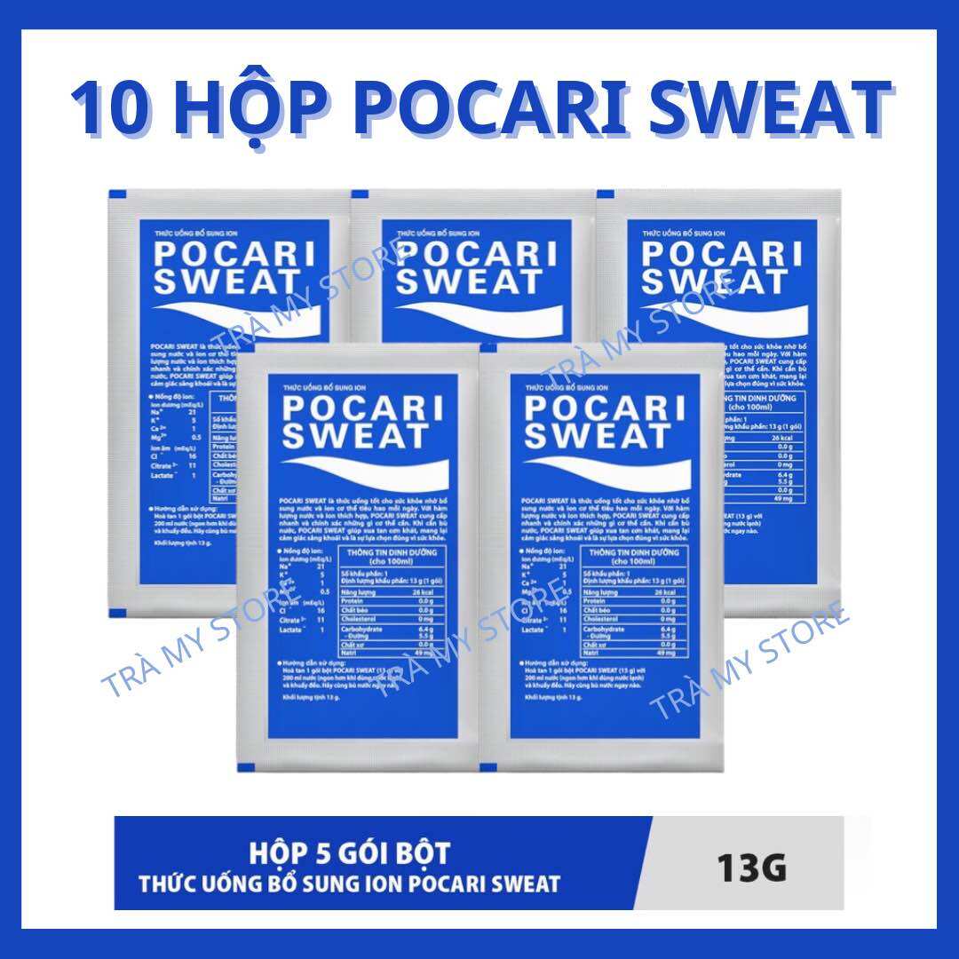 10 Hộp Pocari Sweat dạng bột 5 gói Không đường Bổ sung ion (Date 2027)