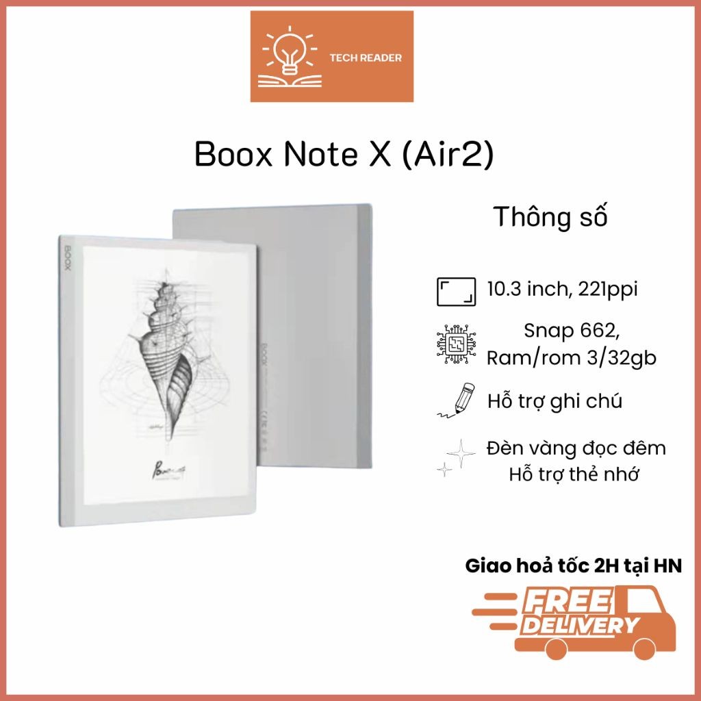 Máy đọc sách Boox Note X Boox Note Air 2 - Likenew tặng kèm bút, sleeve chính hãng Boox | Shopee Việt Nam