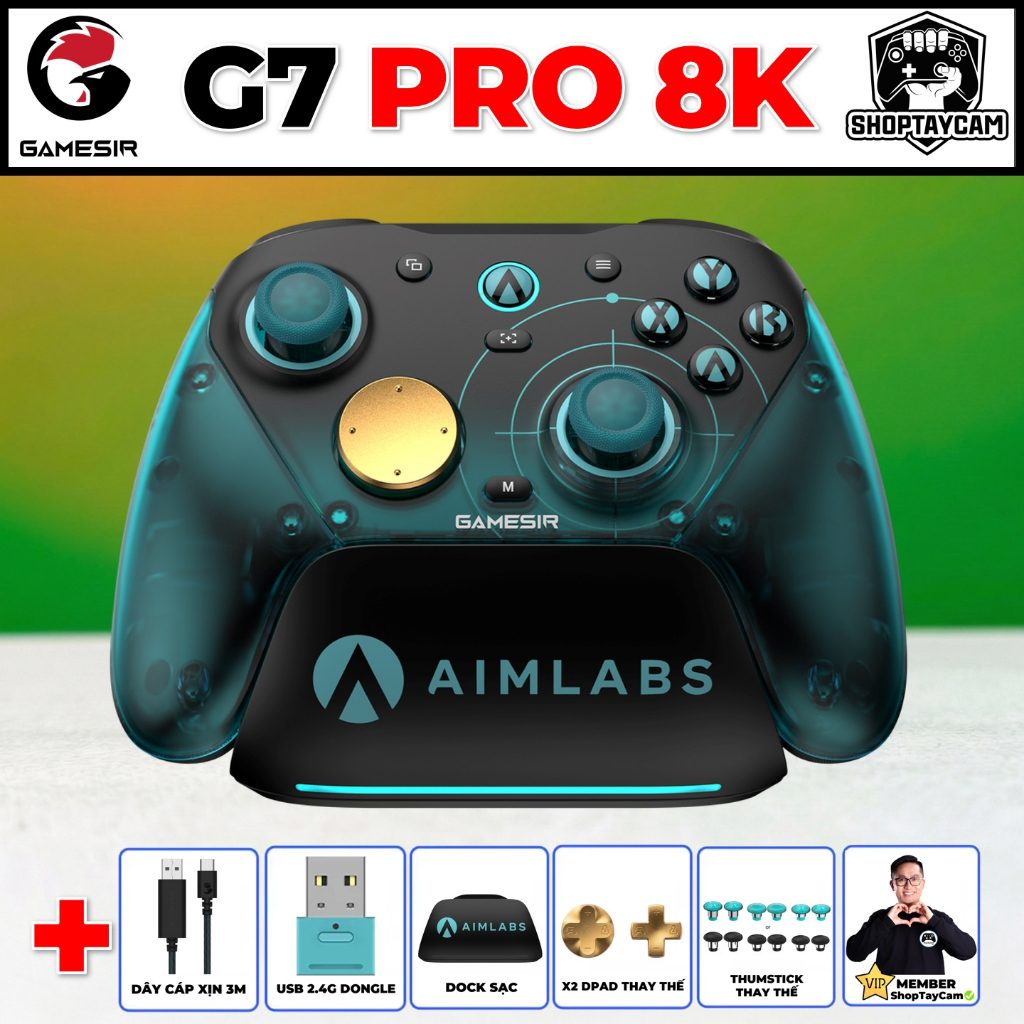 Tay Cầm GameSir G7 Pro 8K PC Aimlabs Edition Chính Hãng Mag-Res TMR Stick Gen 2, 8000Hz Chơi Game PC | Shopee Việt Nam